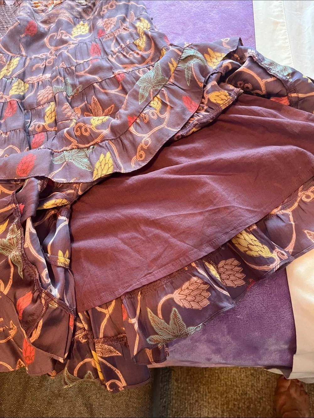 Free People coco, yellow and red  ruffled mini dress. Can be worn w/ wo straps